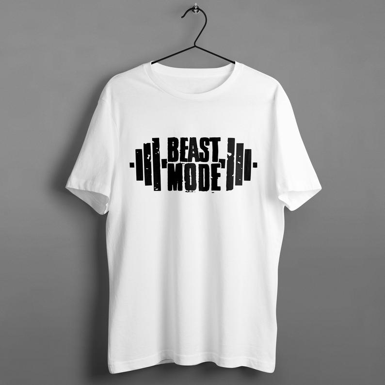 Beast Mode Gym Mens T Shirt - Workout Fitness Day Tshirt For Men - Inspirational Athletic Motivational Sports - Top Muscle Body Building Tee