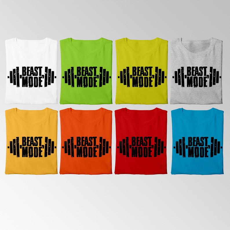 Beast Mode Gym Mens T Shirt - Workout Fitness Day Tshirt For Men - Inspirational Athletic Motivational Sports - Top Muscle Body Building Tee