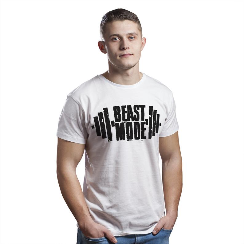 Beast Mode Gym Mens T Shirt - Workout Fitness Day Tshirt For Men - Inspirational Athletic Motivational Sports - Top Muscle Body Building Tee